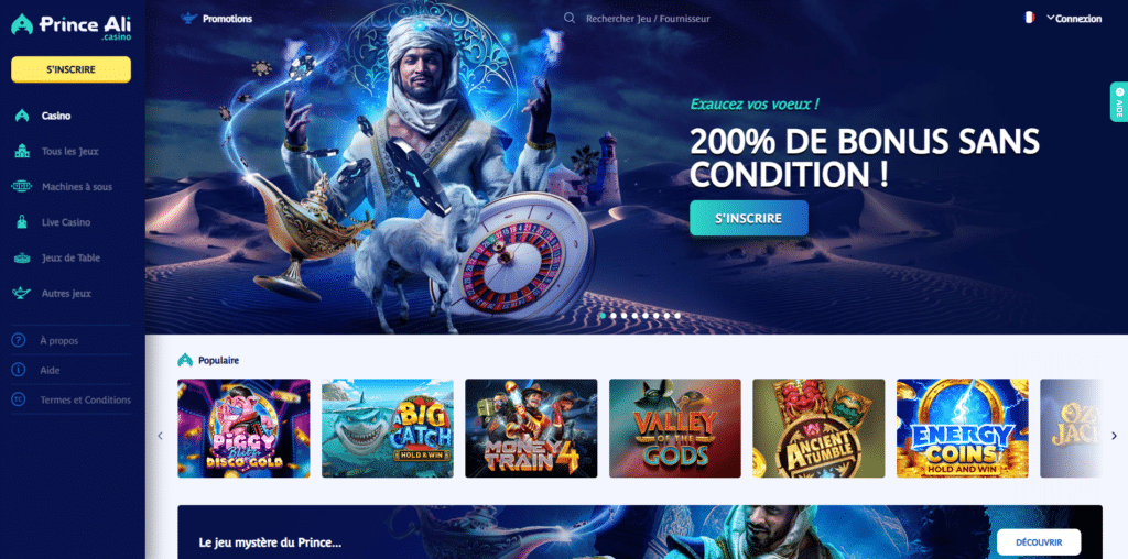 Page d'accueil Prince Ali Casino
