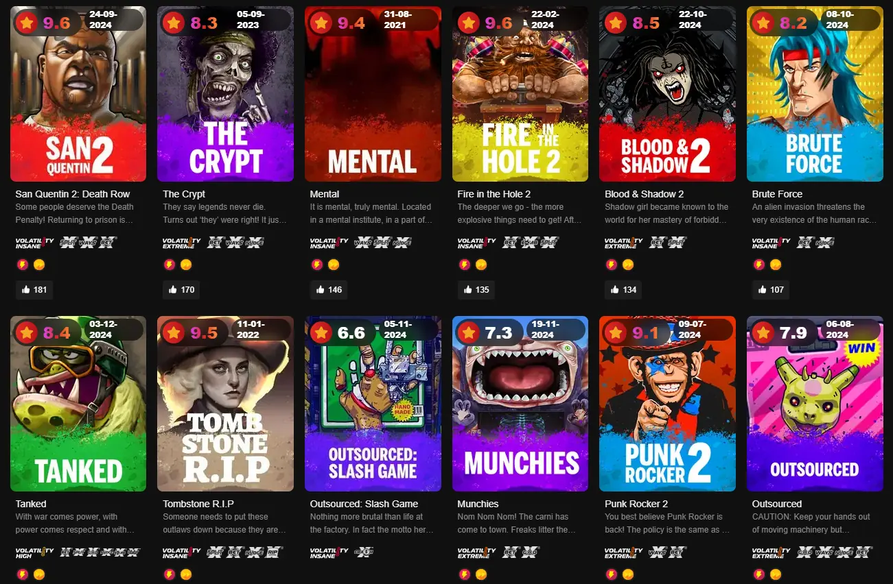 type de jeux nolimit city