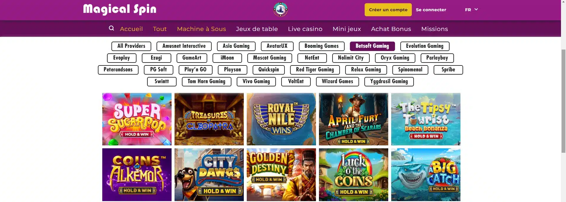 betsoft sur magical spin