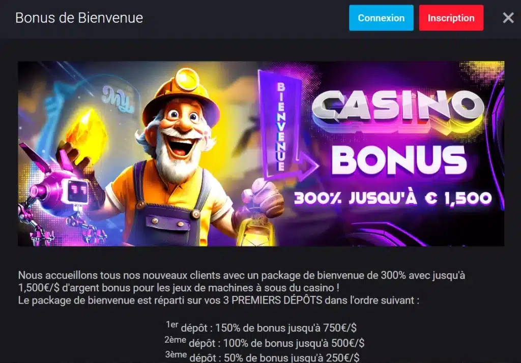 Bonus de bienvenue MyStake