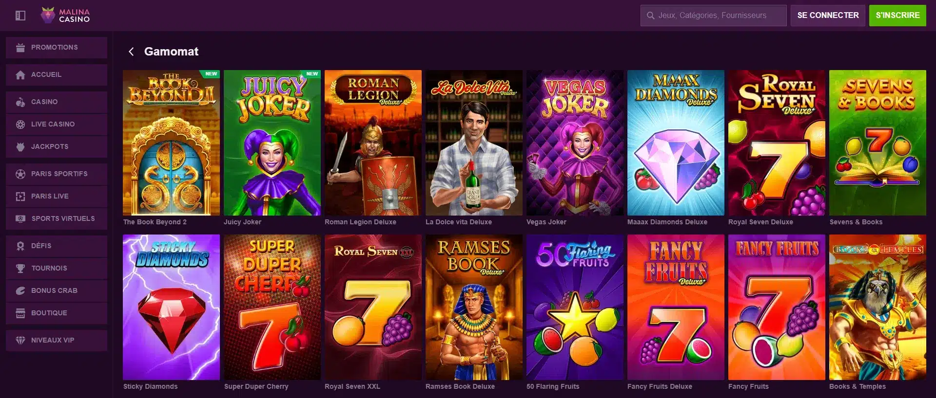 gamomat sur malina casino