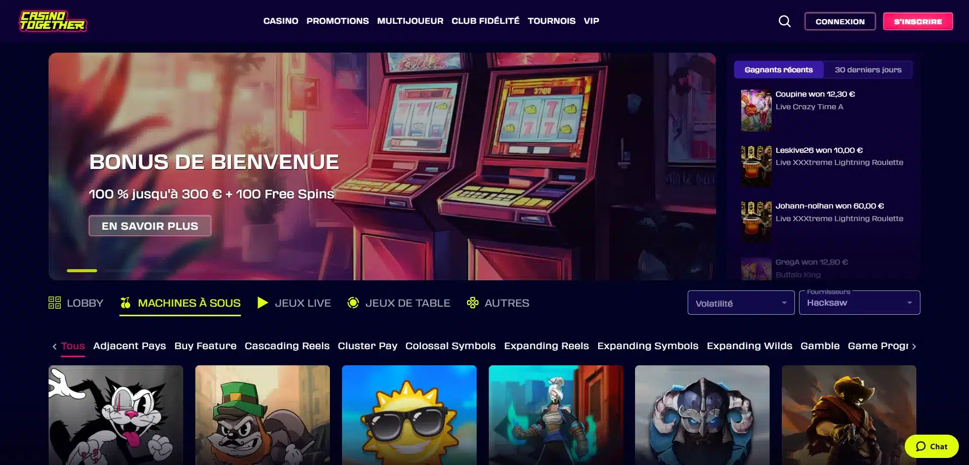 Hacksaw sur Casino Together