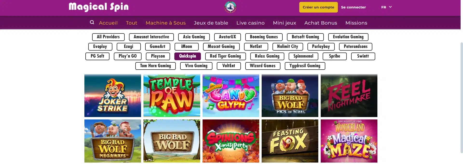 quickspin sur magical spin