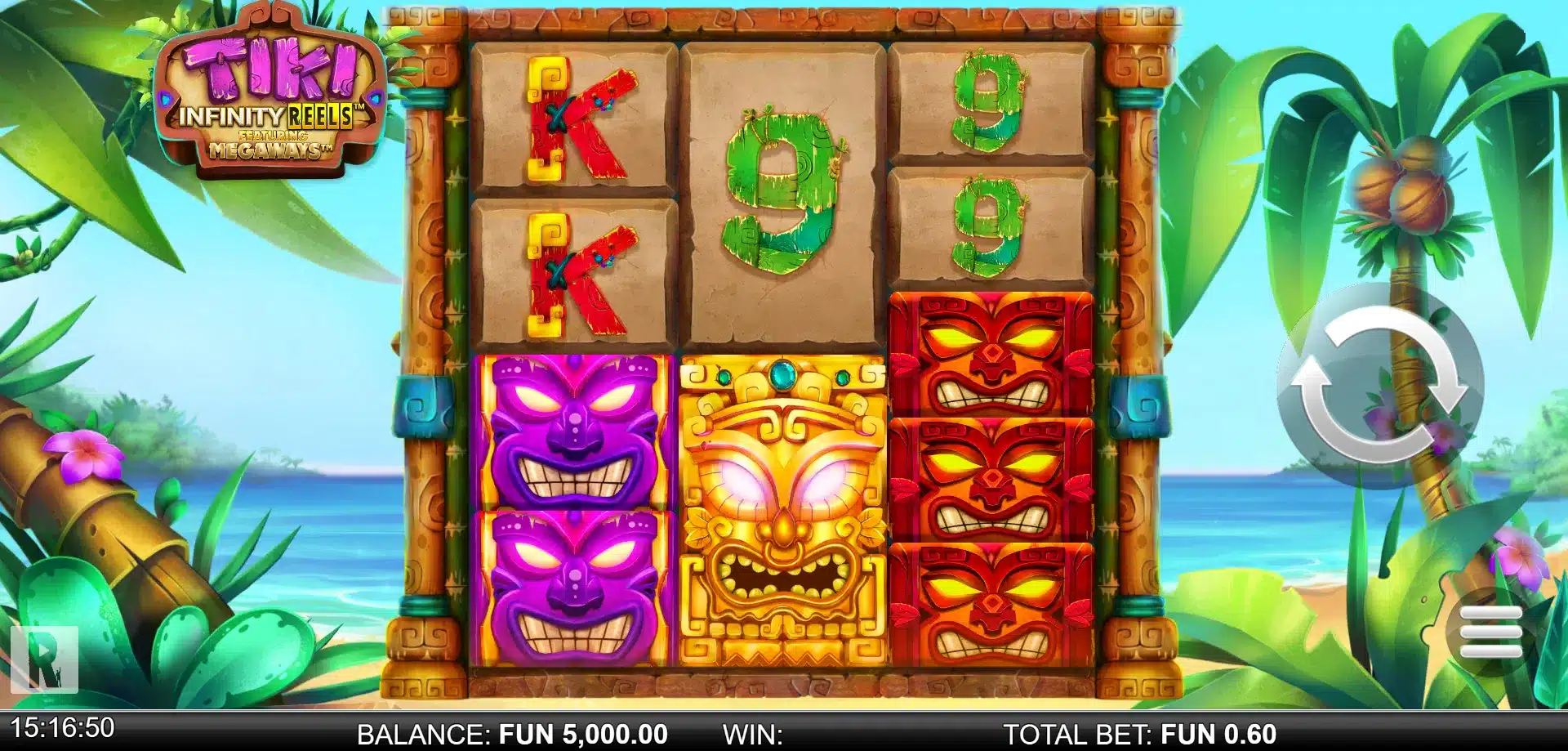 tiki infinity reels megaways de relax gaming