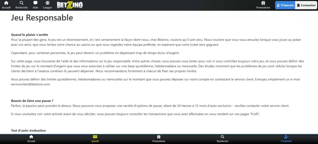 Jeu responsable