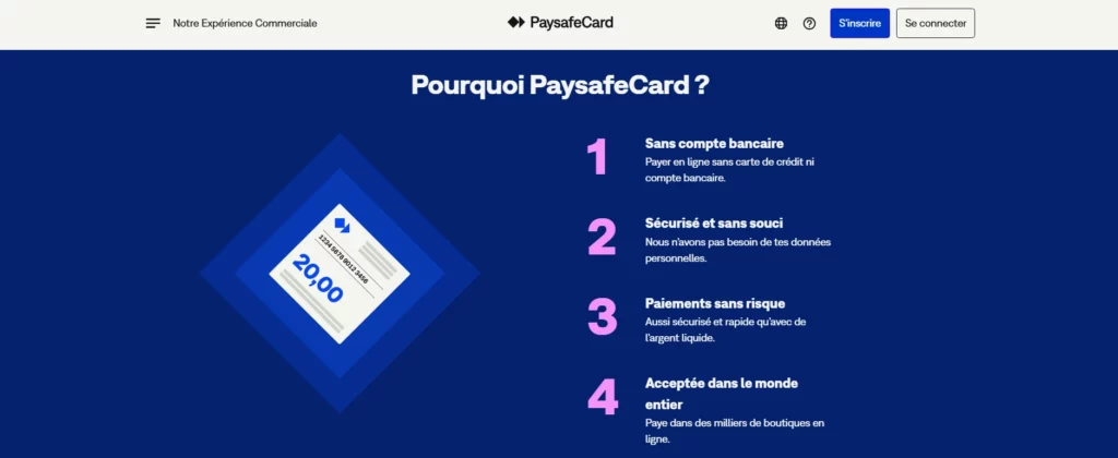 Avantages Paysafecard