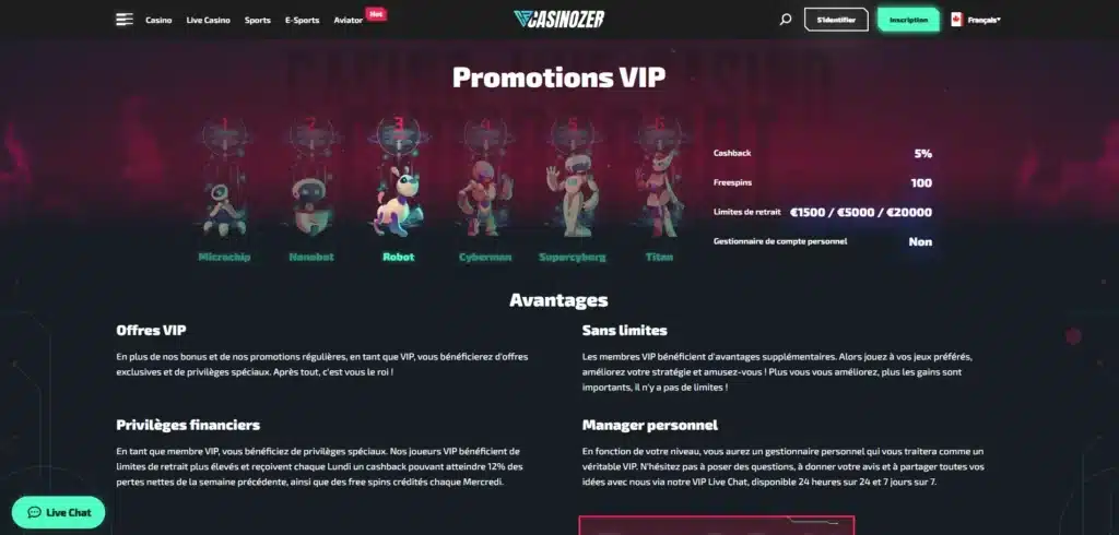 programme vip de casinozer