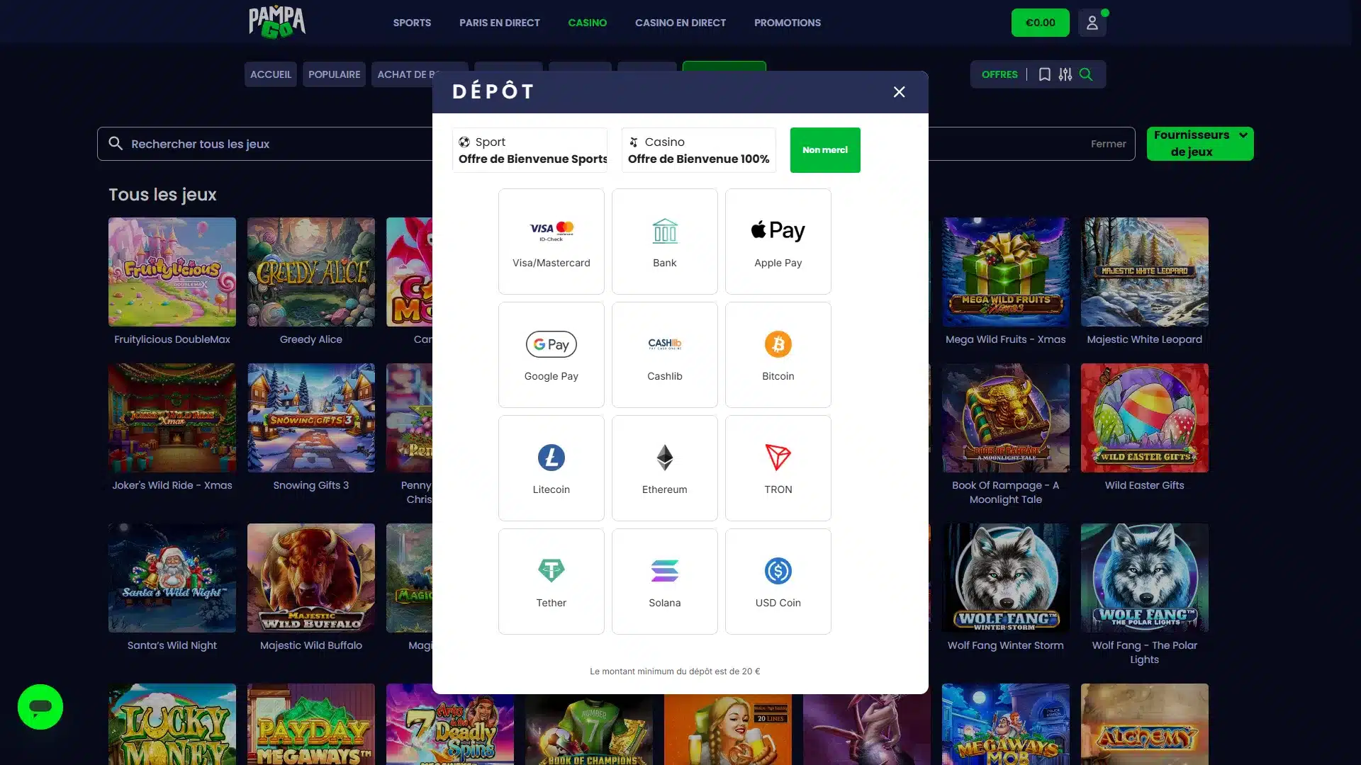 PampaGo Casino : notre avis 17 dépôts sur pampago