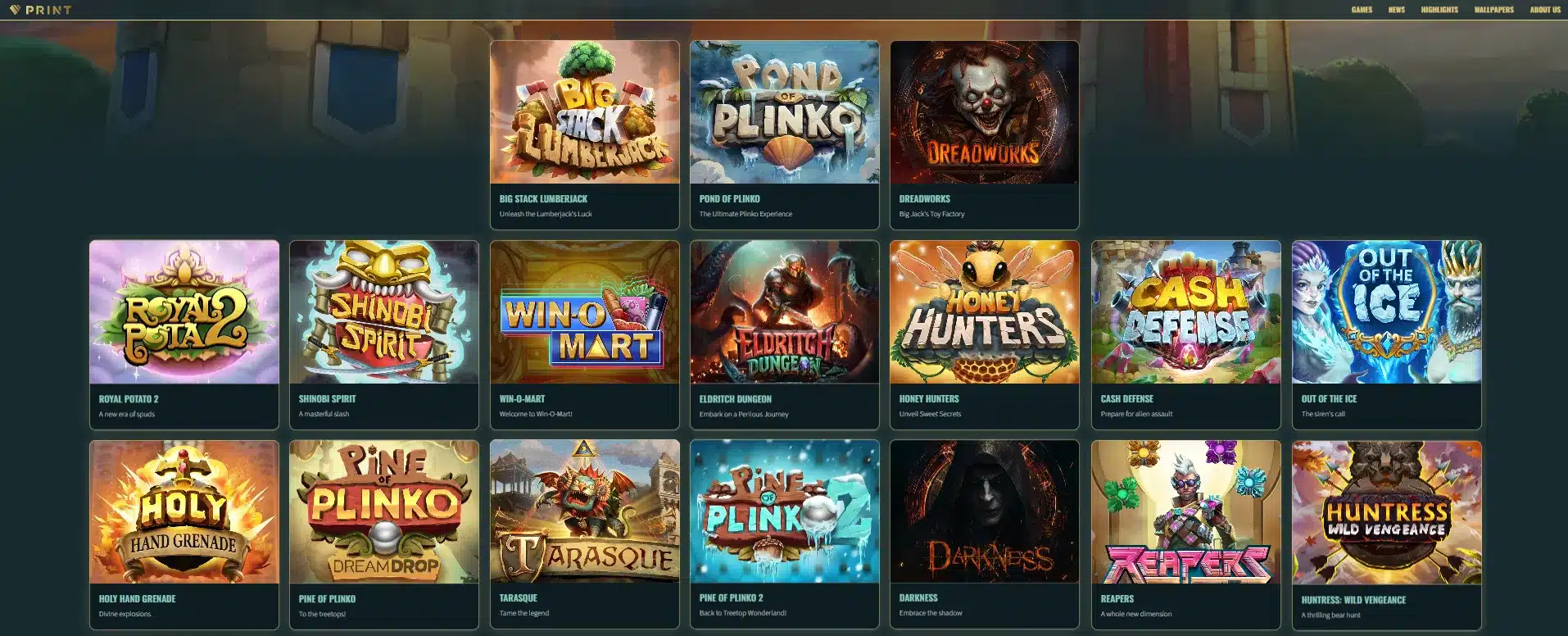 thème des jeux print studios