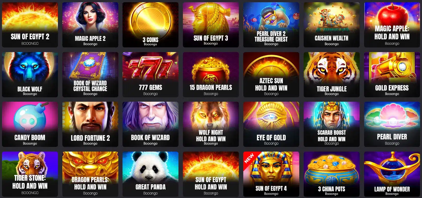thème des slots booongo