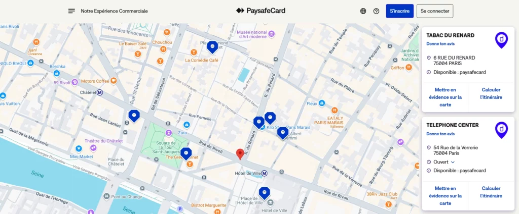 Trouver un point de vente Paysafecard