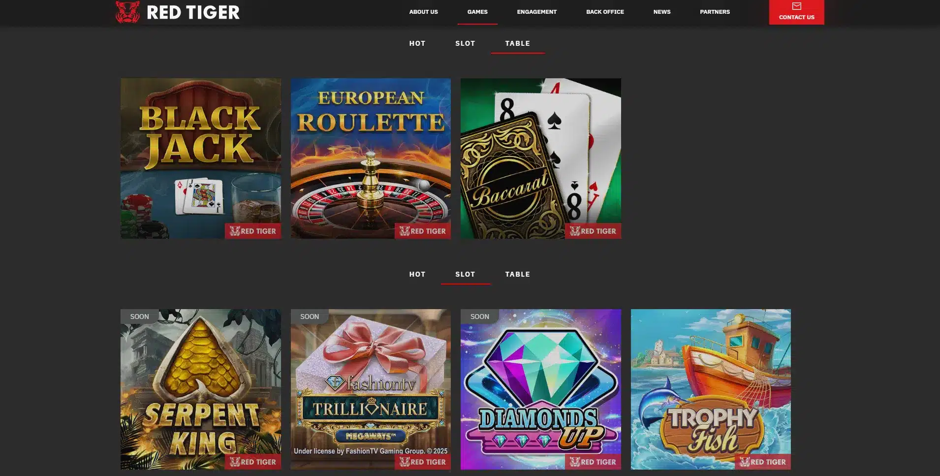 type de jeux red tiger