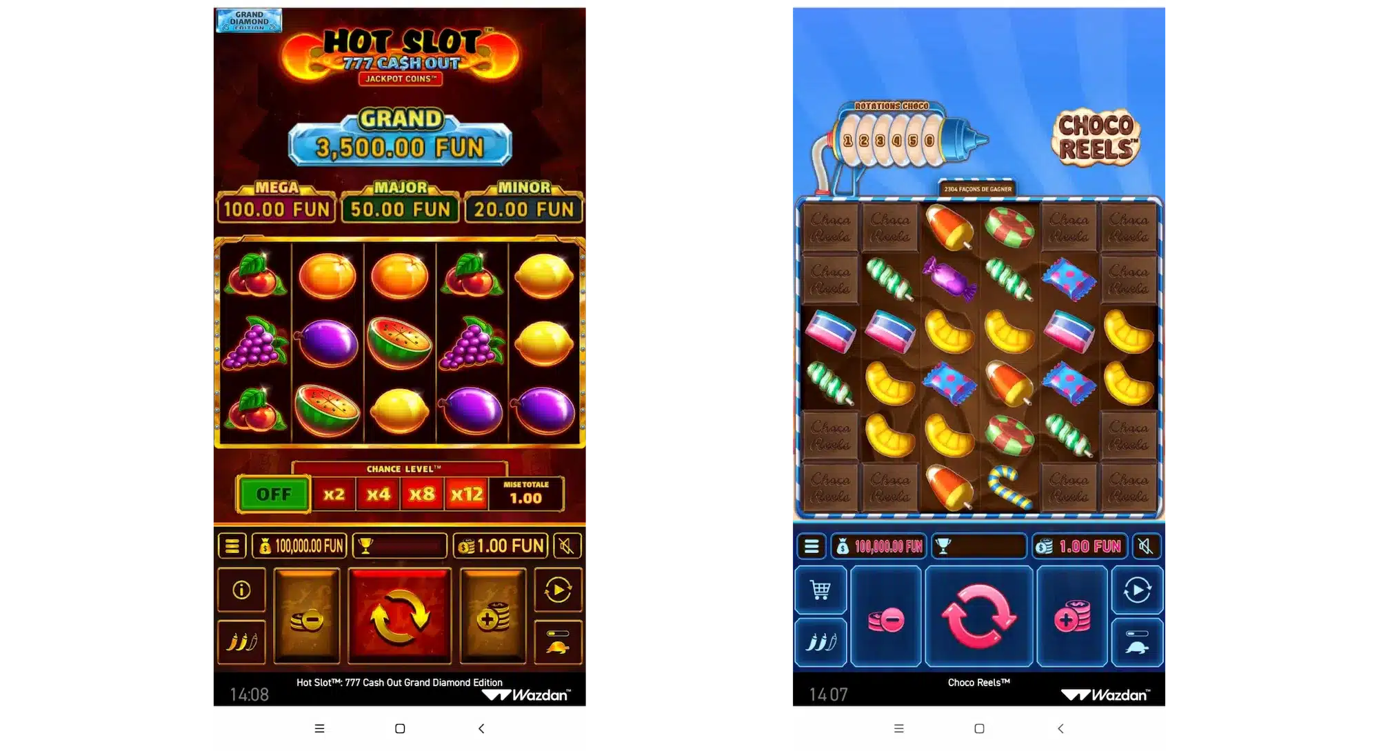 wazdan sur mobile