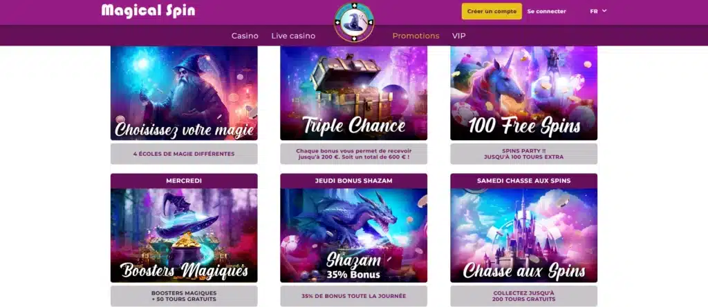 Les meilleurs casinos avec Free Spins (tours gratuits) 6 Des freespins presque tous les jours sur Magical Spin