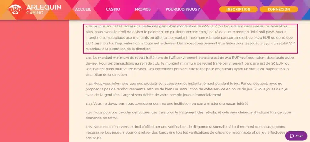Les meilleurs casinos en ligne pour déposer avec cashlib 44 Limites de retrait sur Arlequin Casino