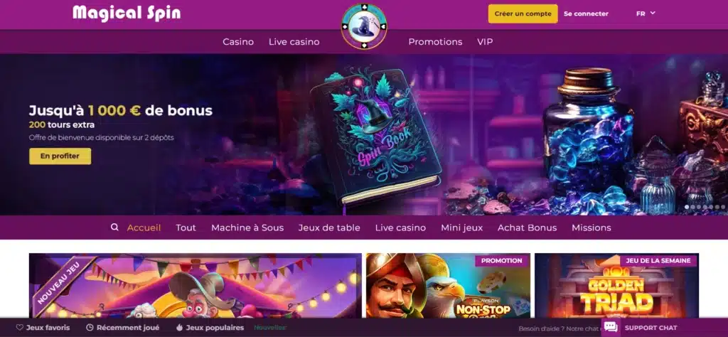 Les meilleurs casinos en ligne pour déposer avec cashlib 1 Magical Spin