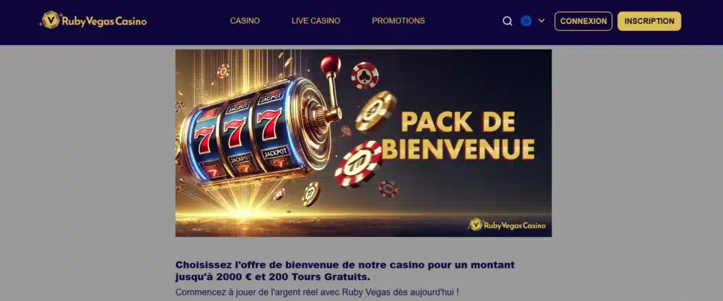 Les meilleurs casinos en ligne pour déposer avec cashlib 45 Pack de bienvenue de Ruby Vegas
