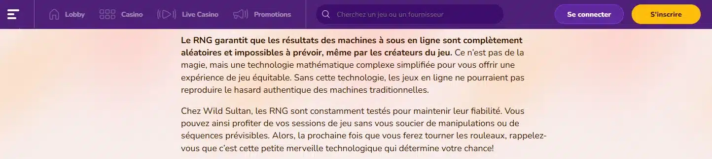 Wild Sultan 11 rng sur wild sultan