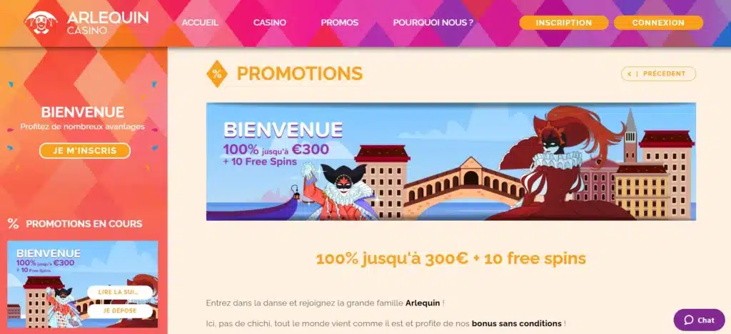 Les meilleurs casinos avec Free Spins (tours gratuits) 30 Bonus sans wager de Arlequin Casino