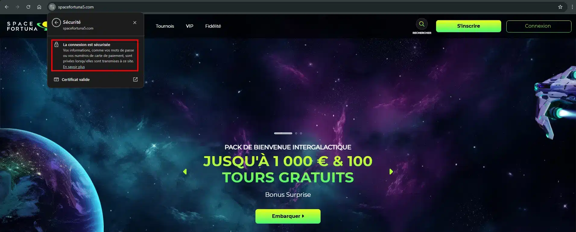 Notre Avis sur Space Fortuna 16 https pour space fortuna