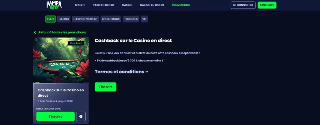 Les meilleurs casinos avec Free Spins (tours gratuits) 32 Le cashback sur Pampago