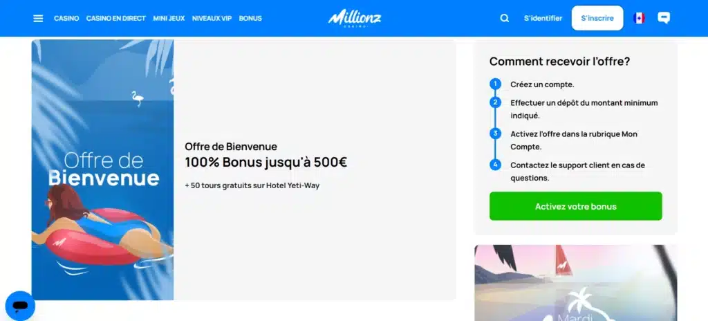 Les meilleurs casinos avec Free Spins (tours gratuits) 29 Offre de bienvenue Millionz sans wager