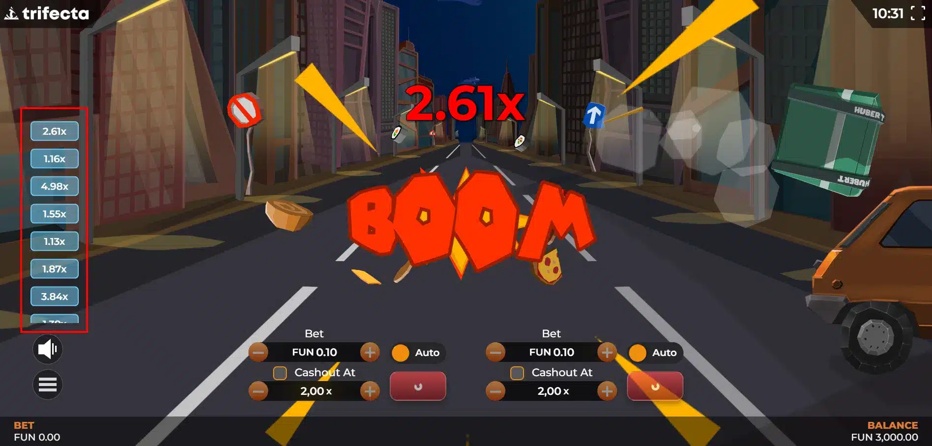 historique des crash sur hubert hits