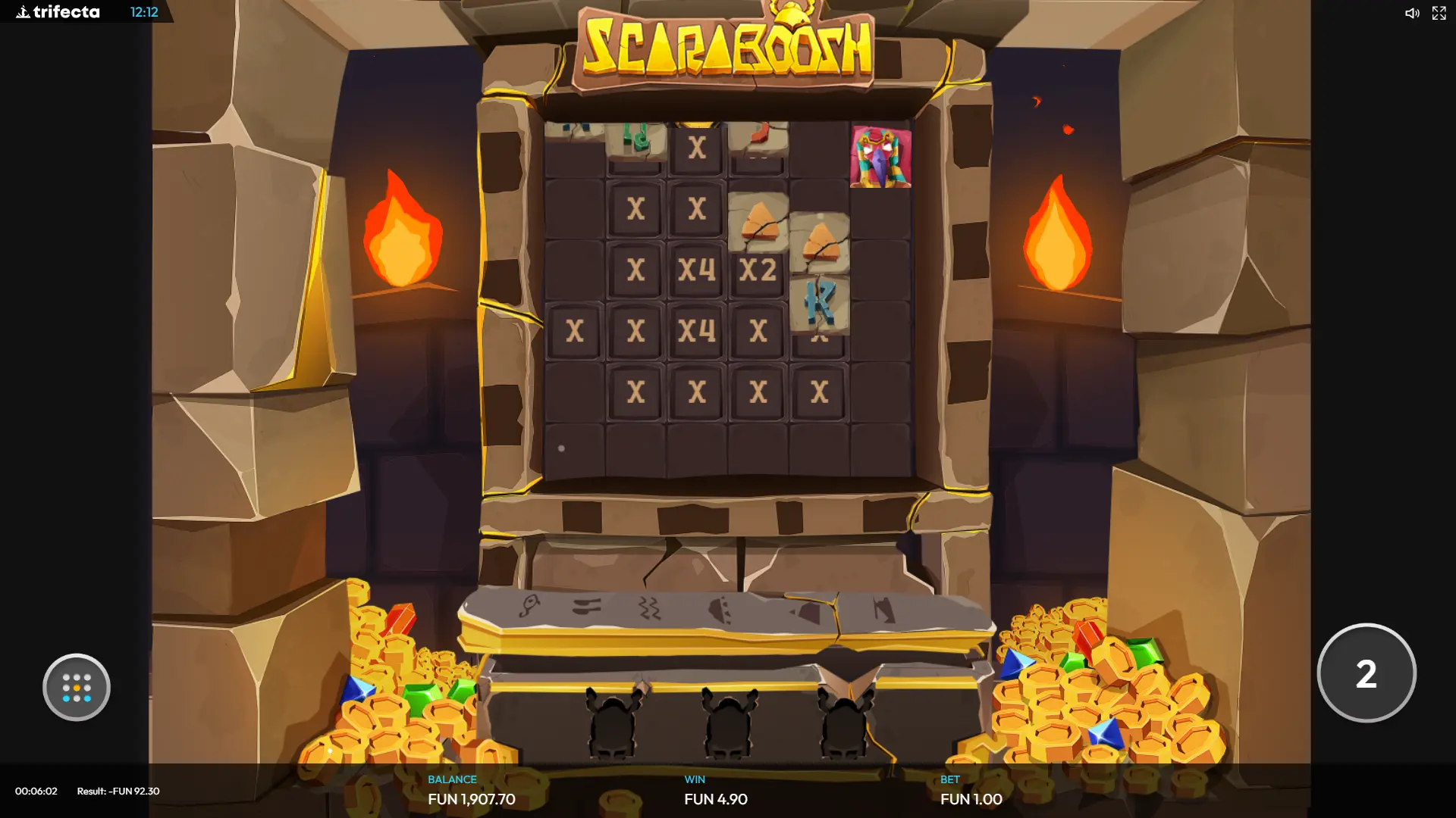 Machine à sous Scaraboosh : Jouez gratuitement 8 multiplicateurs persistants en free spins sur scaraboosh