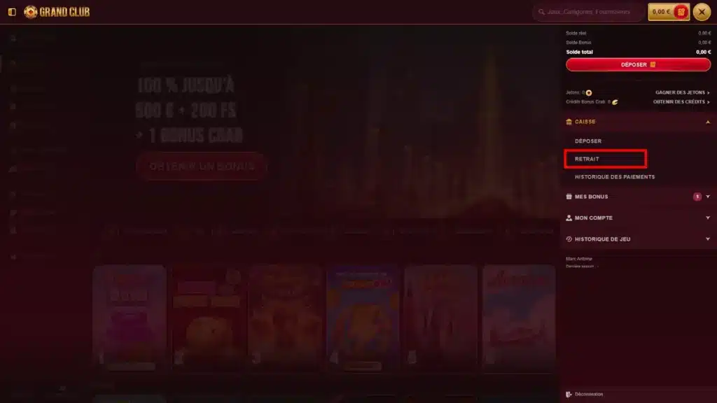 Grand Club Casino : notre avis 19 accès aux retraits sur grand club casino