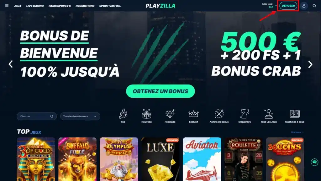 PlayZilla Casino : notre avis 15 dépôt sur playzilla 1
