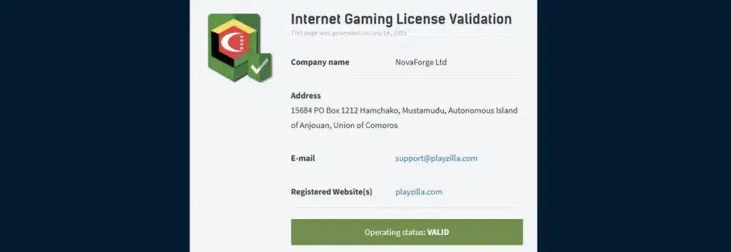 PlayZilla Casino : notre avis 25 licence de playzilla