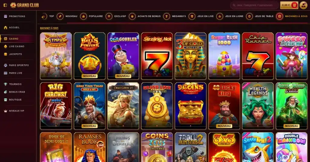 Grand Club Casino : notre avis 13 machines à sous sur grand club casino