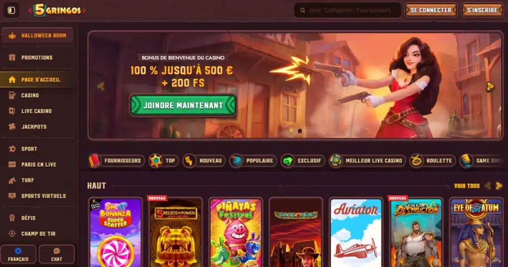 Nouveau casino en ligne : Notre classement 62 5Gringos