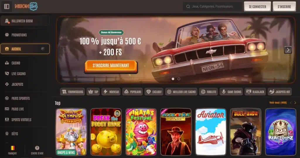 Nouveau casino en ligne : Notre classement 50 Neon54