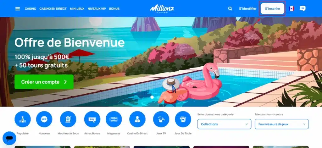 Bonus de bienvenue casino pour jouer en ligne 6 Inscription Millionz Casino