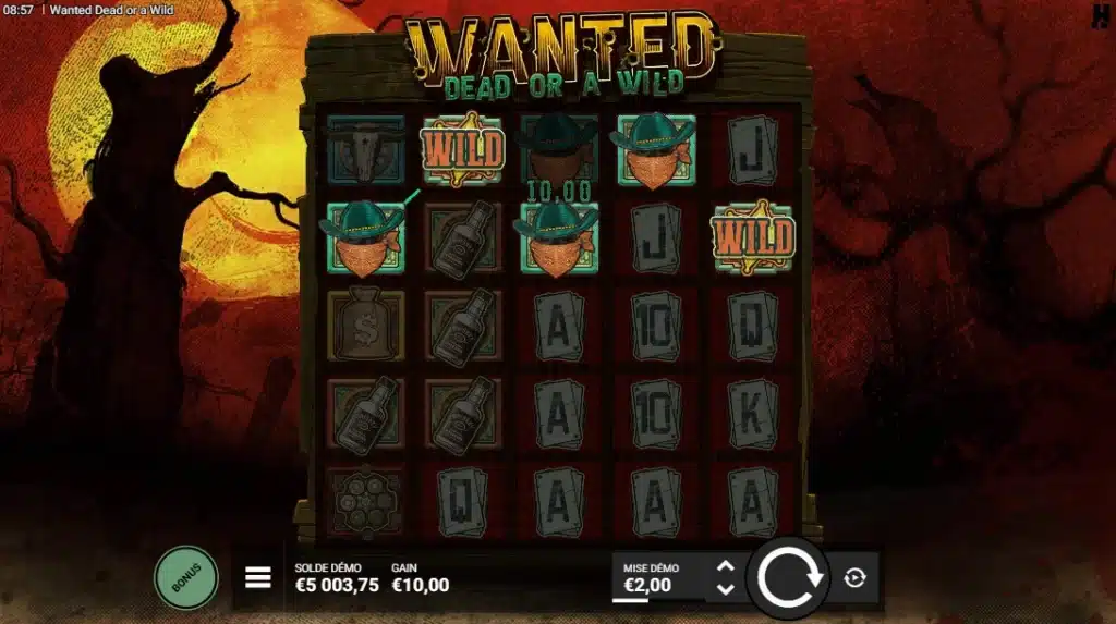Les meilleurs jeux de casino 3 Machine à sous Wanted Dead or a Wild de Hacksaw Gaming