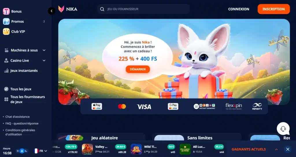 Les moyens de paiements disponibles sur les casinos en ligne 11 Nika Casino méthode de paiement