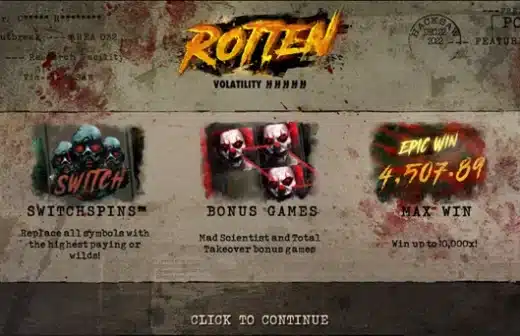 Rotten de Hacksaw Gaming | Test et avis de la machine