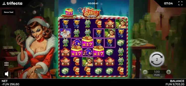 Santa's Sweat Shop 5 Multiplicateurs progressifs machine à sous Santa's Sweatshop