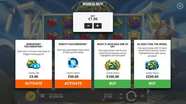 Ze Zeus 9 Ze Zeus : bonus