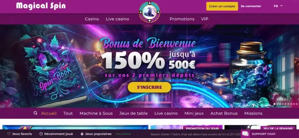 Casino sans wager : les meilleurs bonus casino en ligne 2 Magical Spin Casino bonus sans wager